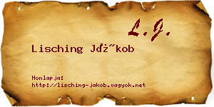 Lisching Jákob névjegykártya